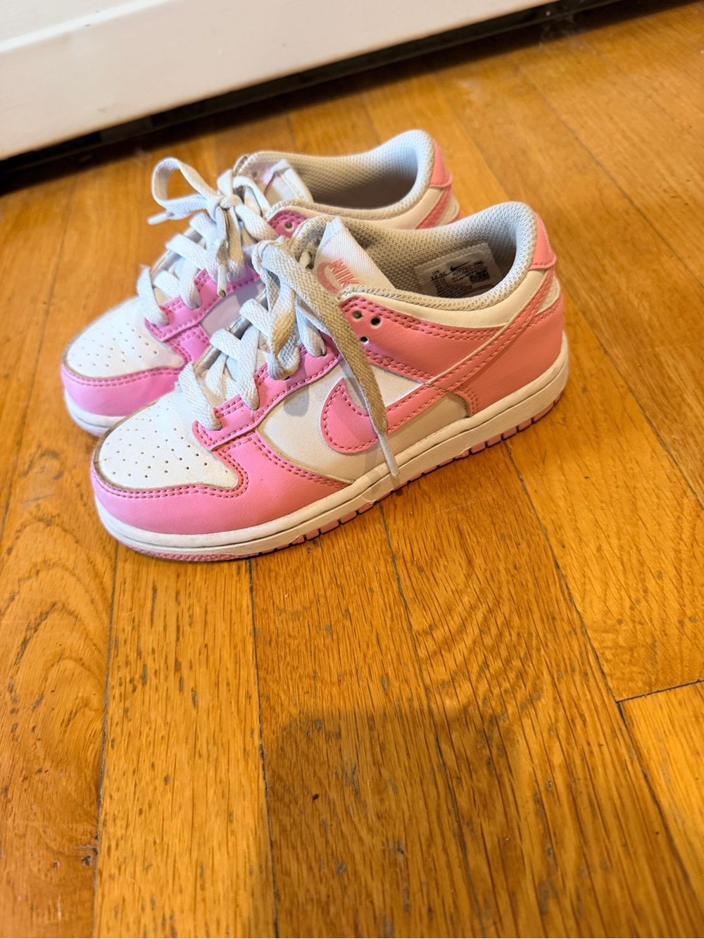 Nike Kids' Pink and White Low-Top Sneakers girls 12.5